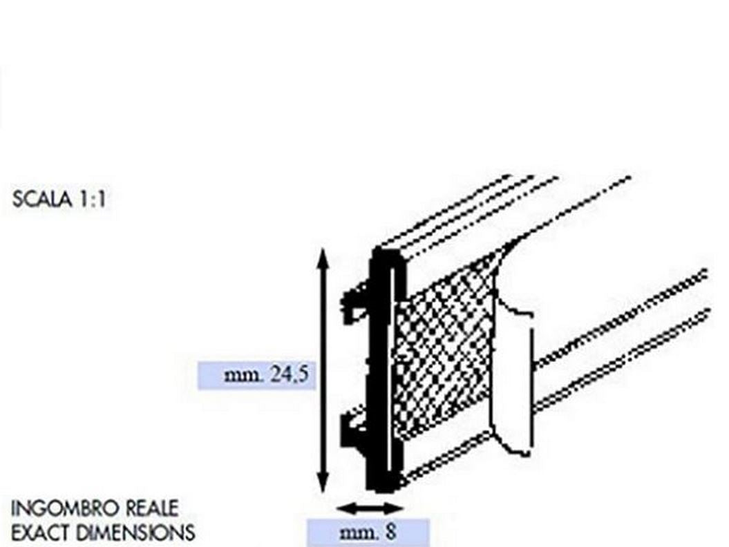Binario completo per tende a pannello a finestra-Larghezza da cm 40 a 100 - Profilo velcrato+supporti