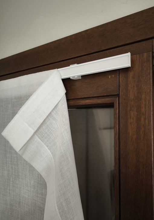 Binario completo per tende a pannello a finestra-Larghezza da cm 40 a 100 - Profilo velcrato+supporti